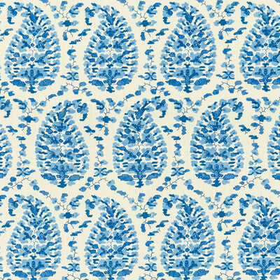 BRUNSCHWIG & FILS 8020130.5.0 ROUGIER PRINT BLUE Fabric - Eade's Wallpaper