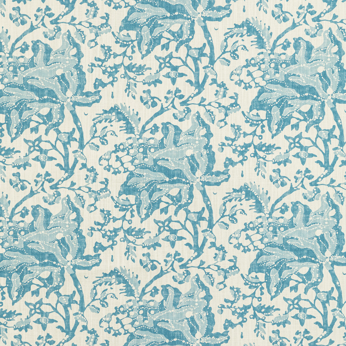 BRUNSCHWIG & FILS 8022102.1313.0 WEYMOUTH PRINT AQUA Fabric - Eade's Wallpaper