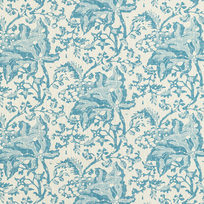 BRUNSCHWIG & FILS 8022102.1313.0 WEYMOUTH PRINT AQUA Fabric - Eade's Wallpaper