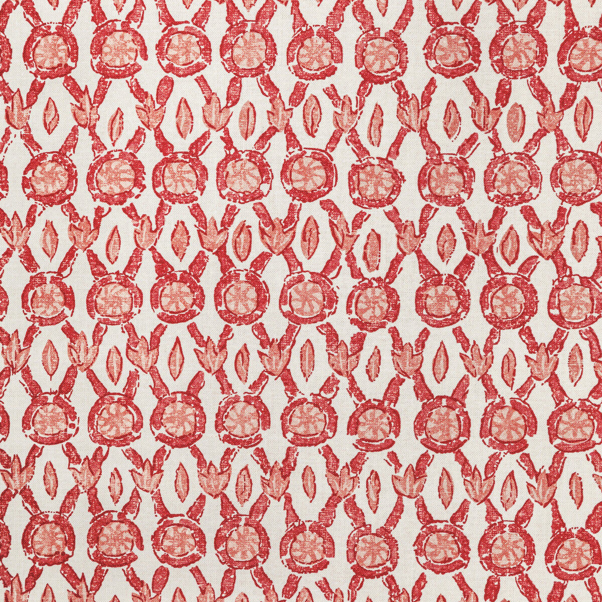 BRUNSCHWIG & FILS 8022103.124.0 GALON PRINT CORAL Fabric - Eade's Wallpaper