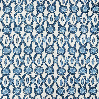 BRUNSCHWIG & FILS 8022103.55.0 GALON PRINT BLUE Fabric - Eade's Wallpaper