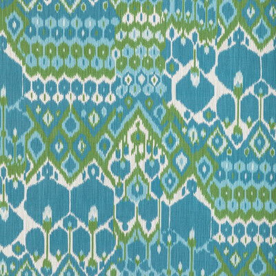BRUNSCHWIG & FILS 8022104.353.0 BONNIEUX PRINT AQUA/LEAF Fabric - Eade's Wallpaper
