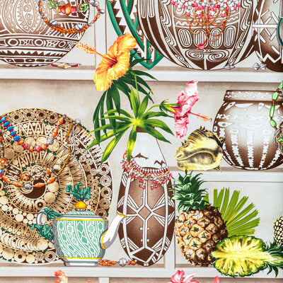 BRUNSCHWIG & FILS 8022131.9175.0 MAIZAN PRINT CALYPSO Fabric - Eade's Wallpaper