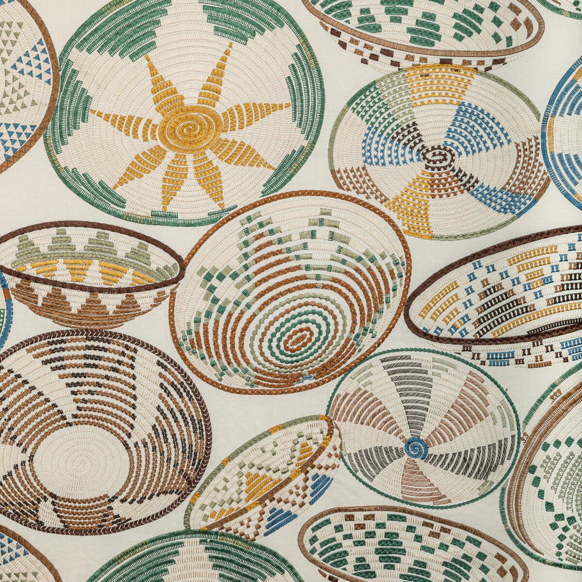 BRUNSCHWIG & FILS 8022132.166.0 BENDI EMB RATTAN Fabric - Eade's Wallpaper