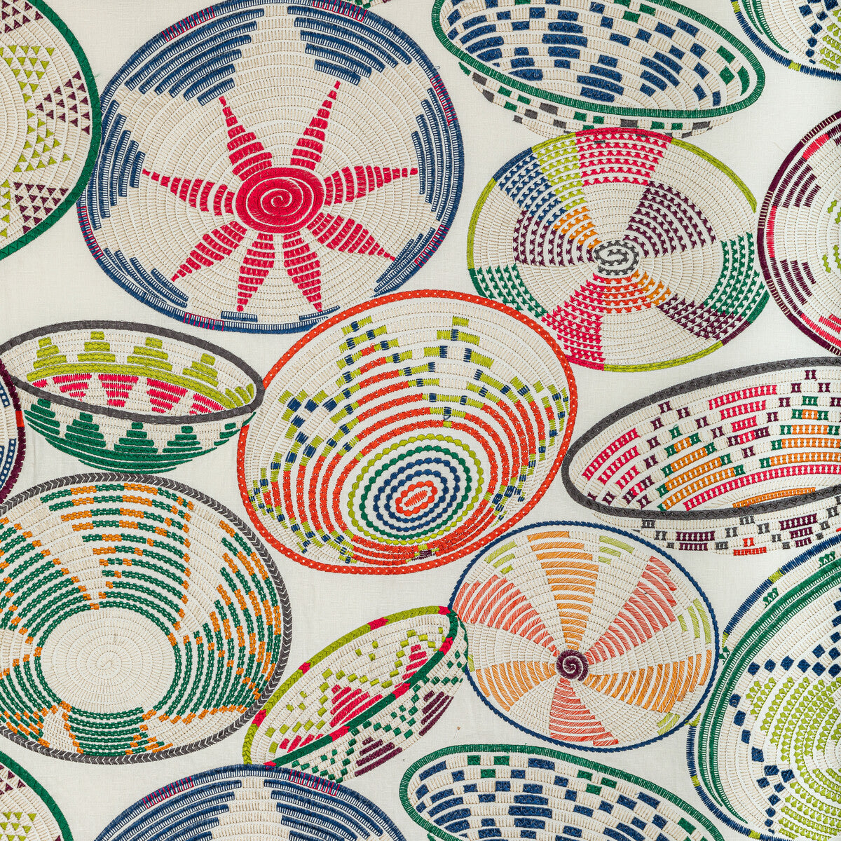 BRUNSCHWIG & FILS 8022132.9175.0 BENDI EMB MULTI Fabric - Eade's Wallpaper