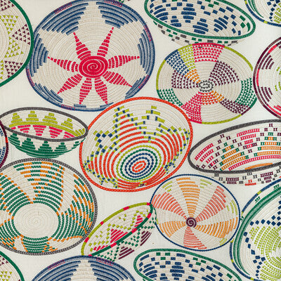 BRUNSCHWIG & FILS 8022132.9175.0 BENDI EMB MULTI Fabric - Eade's Wallpaper