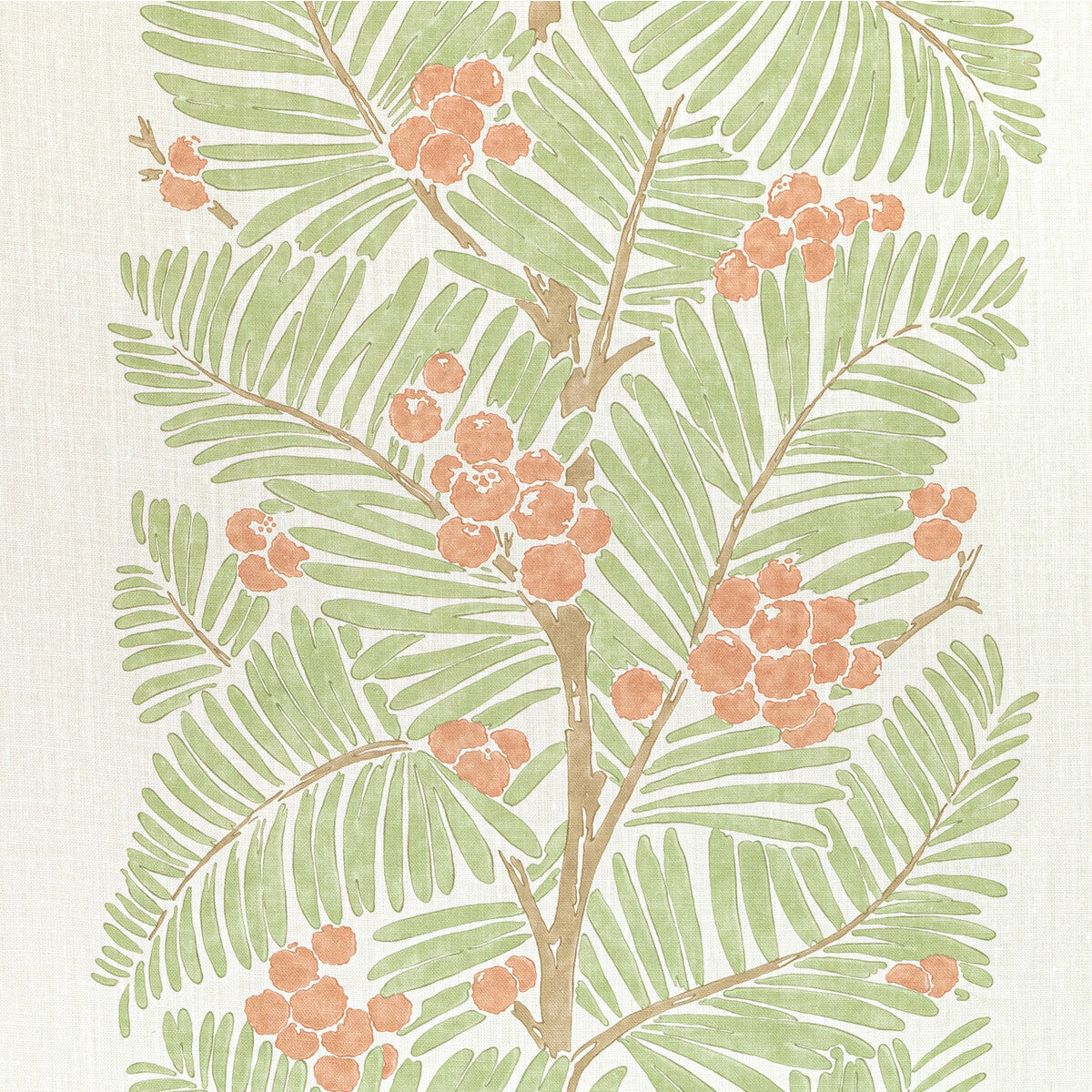 BRUNSCHWIG & FILS 8022138.319.0 PALMAR PRINT SPICE Fabric - Eade's Wallpaper