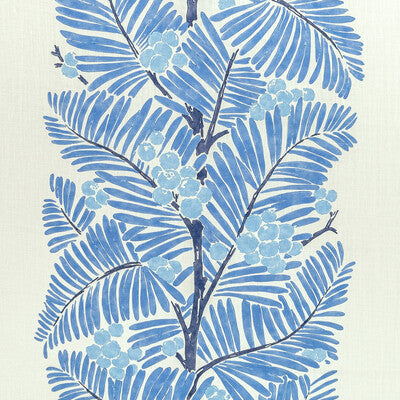 BRUNSCHWIG & FILS 8022138.5.0 PALMAR PRINT BLUE Fabric - Eade's Wallpaper