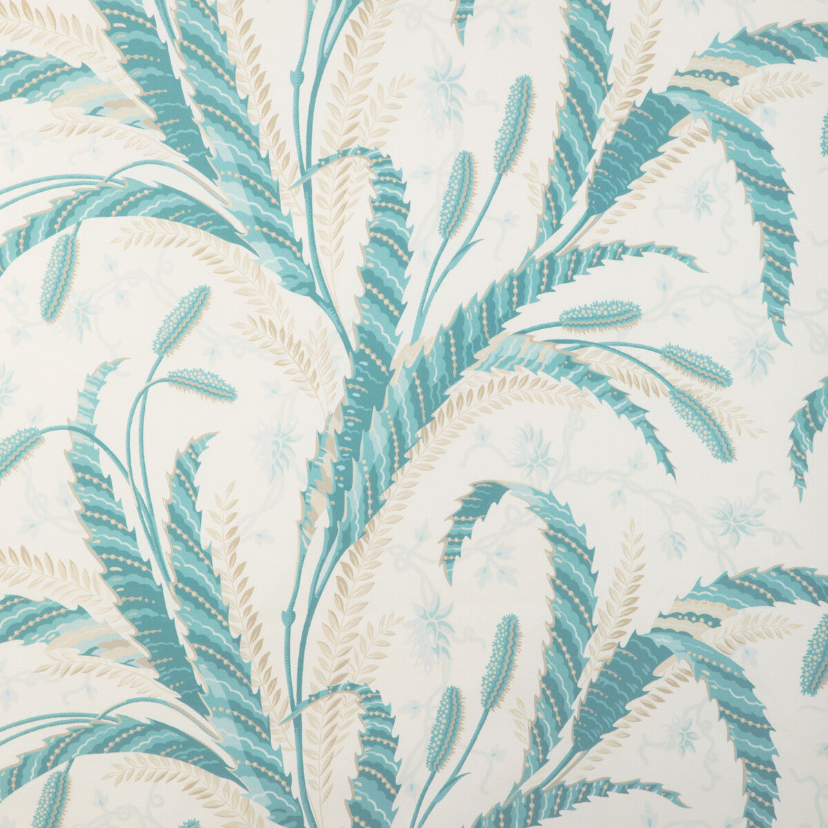 BRUNSCHWIG & FILS 8023101.13.0 VERNAY PRINT AQUA Fabric - Eade's Wallpaper