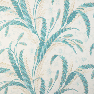 BRUNSCHWIG & FILS 8023101.13.0 VERNAY PRINT AQUA Fabric - Eade's Wallpaper