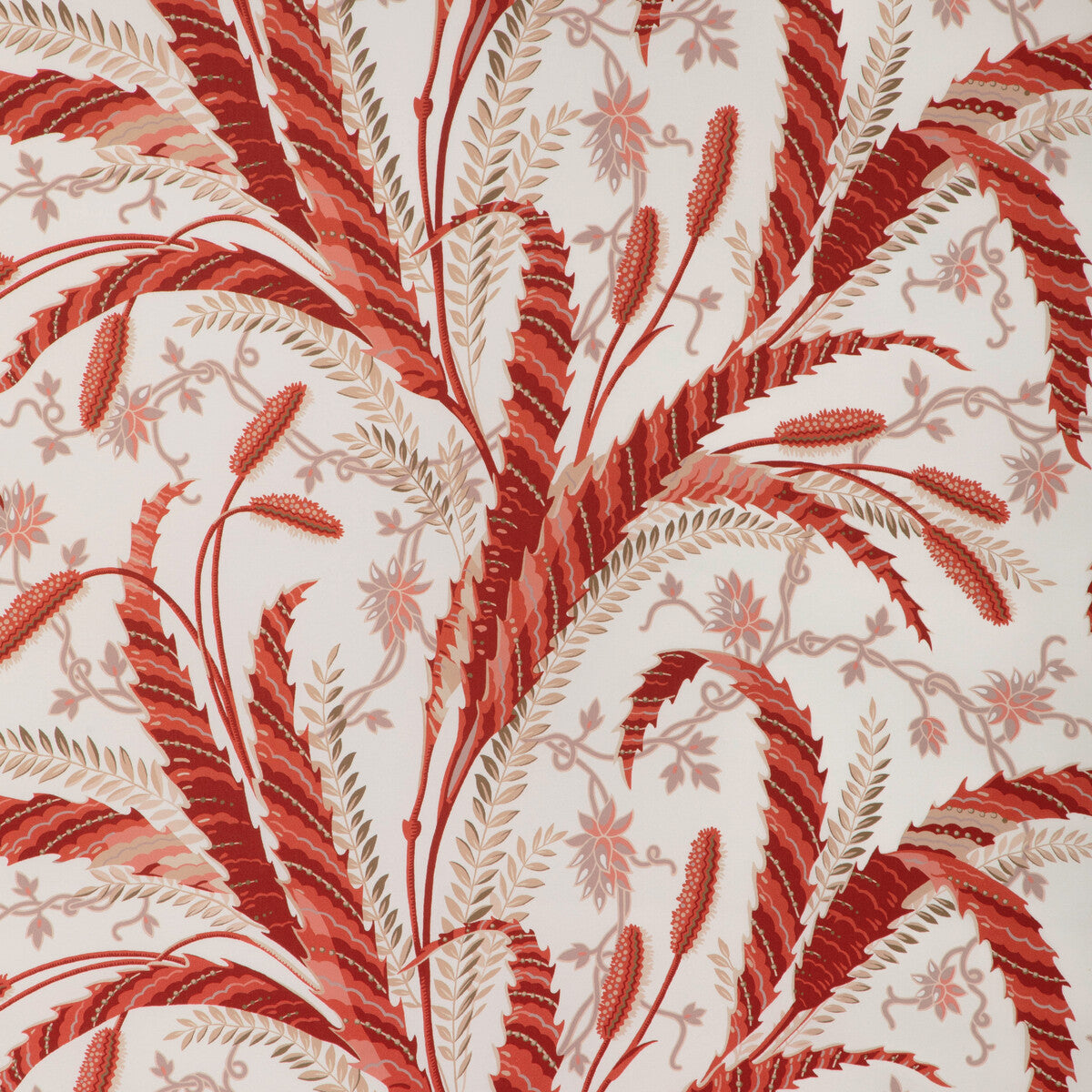 BRUNSCHWIG & FILS 8023101.19.0 VERNAY PRINT RED Fabric - Eade's Wallpaper