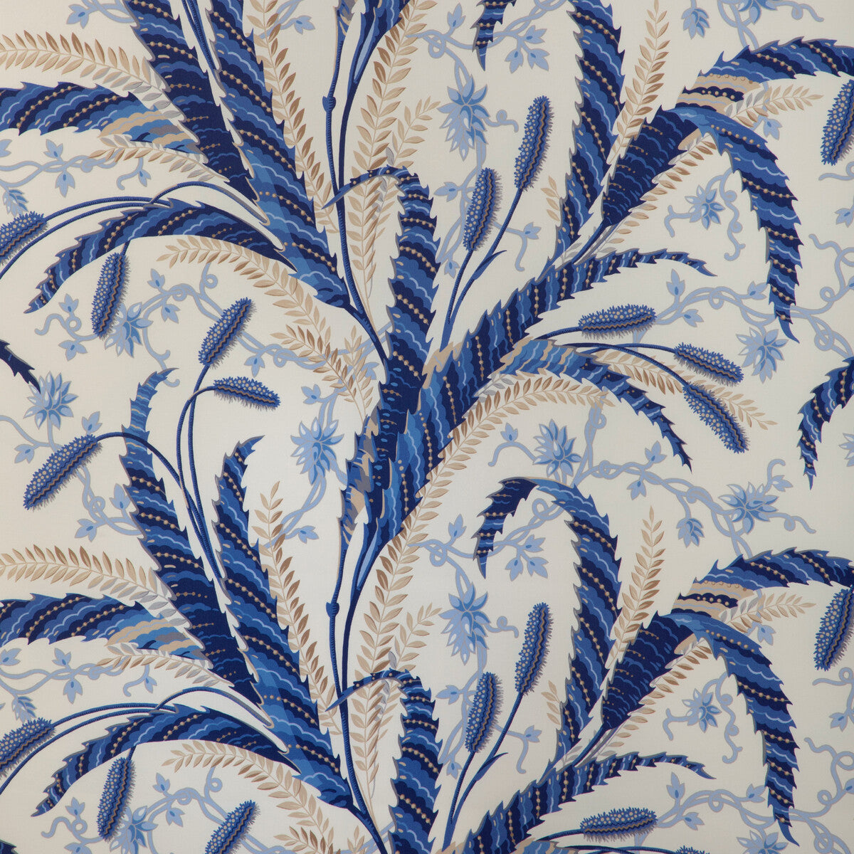 BRUNSCHWIG & FILS 8023101.5.0 VERNAY PRINT BLUE Fabric - Eade's Wallpaper