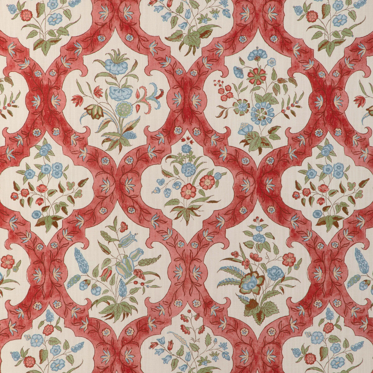 BRUNSCHWIG & FILS 8023102.195.0 VENTOUX PRINT RED/BLUE Fabric - Eade's Wallpaper