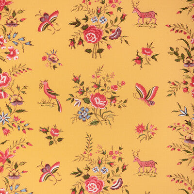 BRUNSCHWIG & FILS 8023103.940.0 AUREL PRINT GOLD/RED Fabric - Eade's Wallpaper
