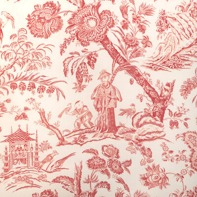 BRUNSCHWIG & FILS 8023104.19.0 MARCEL PRINT RED Fabric - Eade's Wallpaper