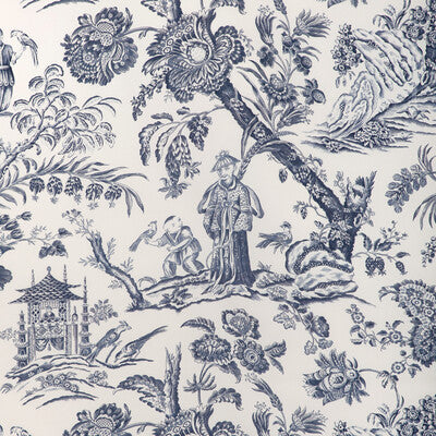 BRUNSCHWIG & FILS 8023104.50.0 MARCEL PRINT NAVY Fabric - Eade's Wallpaper