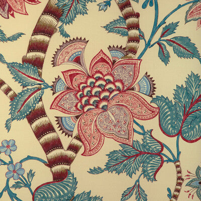 BRUNSCHWIG & FILS 8023105.1635.0 CADENET PRINT BEIGE/TEAL Fabric - Eade's Wallpaper