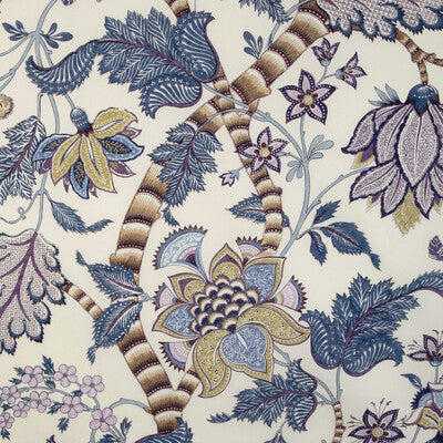 BRUNSCHWIG & FILS 8023105.54.0 CADENET PRINT BLUE/GOLD Fabric - Eade's Wallpaper