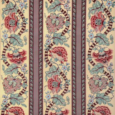 BRUNSCHWIG & FILS 8023106.1635.0 LAURIS PRINT BEIGE/TEAL Fabric - Eade's Wallpaper