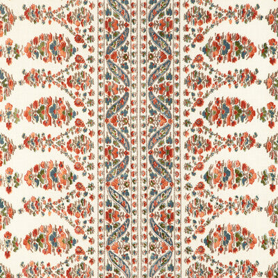 BRUNSCHWIG & FILS 8023108.512.0 VISAN PRINT SKY/CORAL Fabric - Eade's Wallpaper