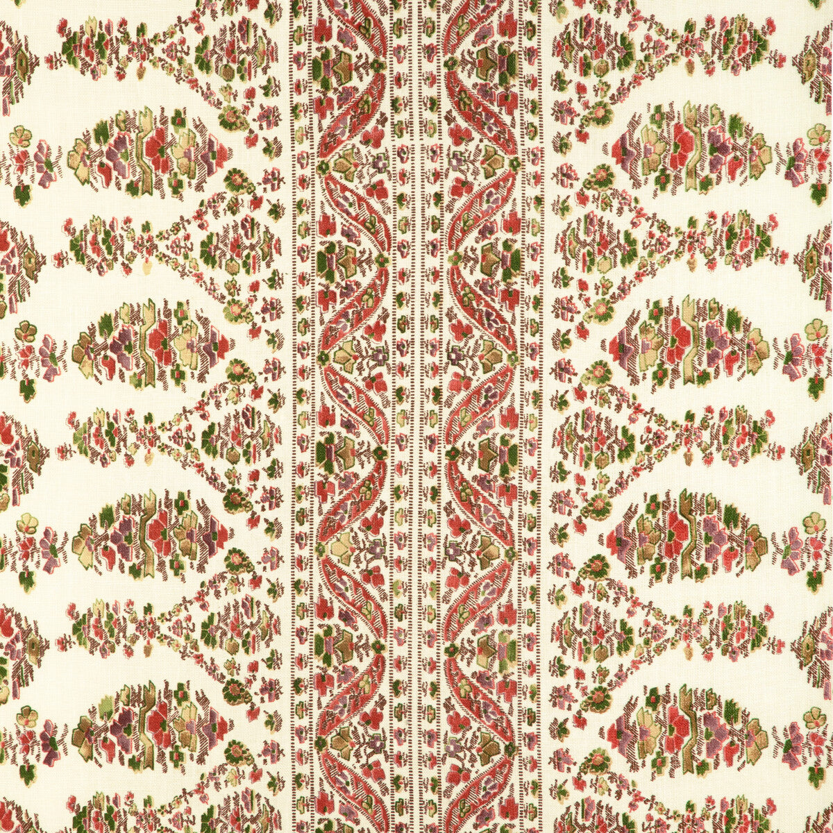 BRUNSCHWIG & FILS 8023108.73.0 VISAN PRINT ROSE/LEAF Fabric - Eade's Wallpaper