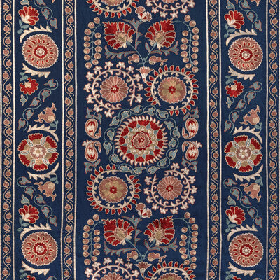 BRUNSCHWIG & FILS 8023113.195.0 SAANVI EMB BLUE/RED Fabric - Eade's Wallpaper