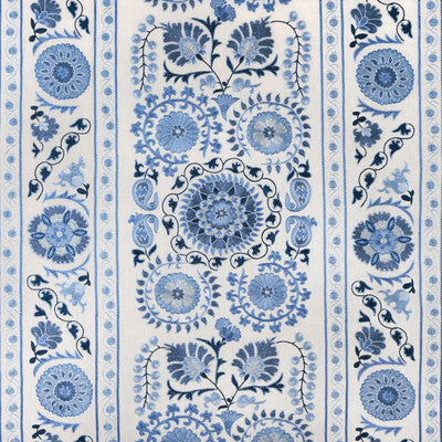 BRUNSCHWIG & FILS 8023113.51.0 SAANVI EMB NAVY/SKY Fabric - Eade's Wallpaper