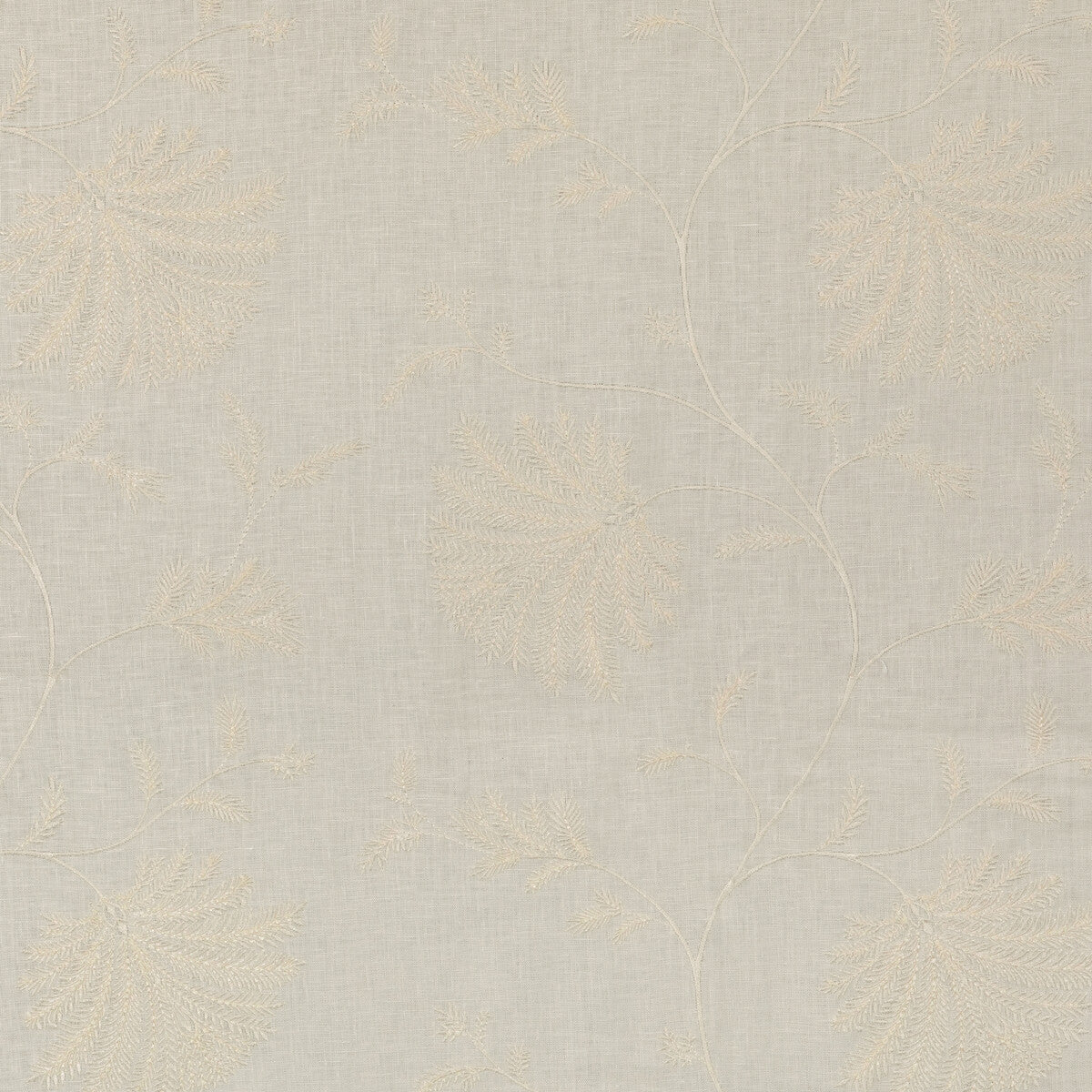 BRUNSCHWIG & FILS 8023116.1.0 MAELLE EMB IVORY Fabric - Eade's Wallpaper