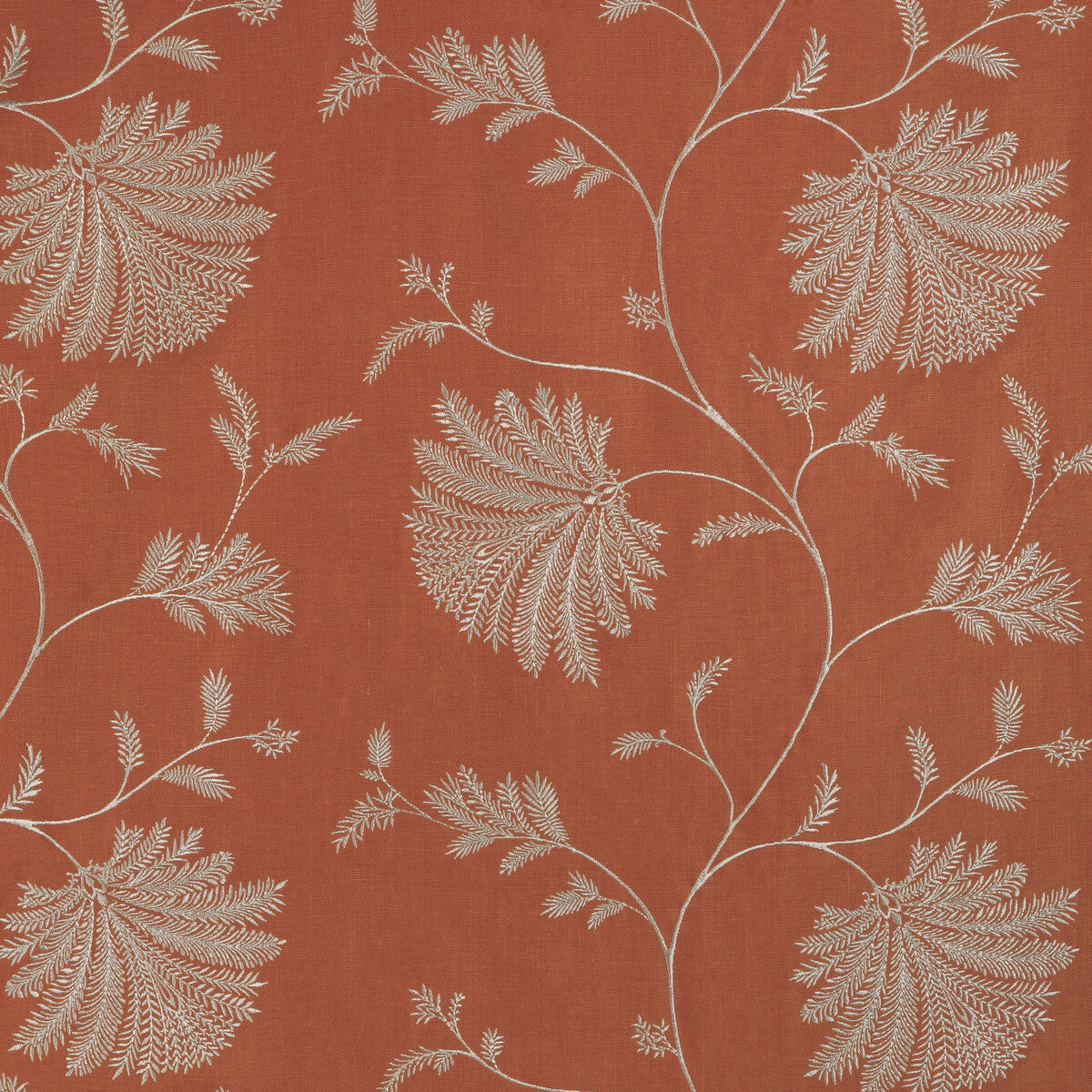 BRUNSCHWIG & FILS 8023116.12.0 MAELLE EMB TERRACOTTA Fabric - Eade's Wallpaper