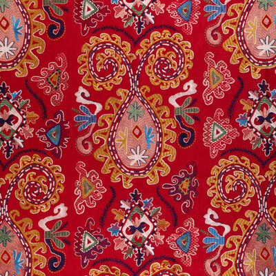 BRUNSCHWIG & FILS 8023117.194.0 LAVALI EMB RED/GOLD Fabric - Eade's Wallpaper