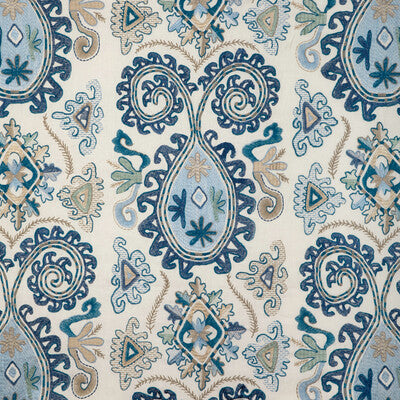 BRUNSCHWIG & FILS 8023117.55.0 LAVALI EMB BLUE/SKY Fabric - Eade's Wallpaper