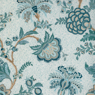 BRUNSCHWIG & FILS 8023118.535.0 ANDUZE EMB TEAL/SKY Fabric - Eade's Wallpaper