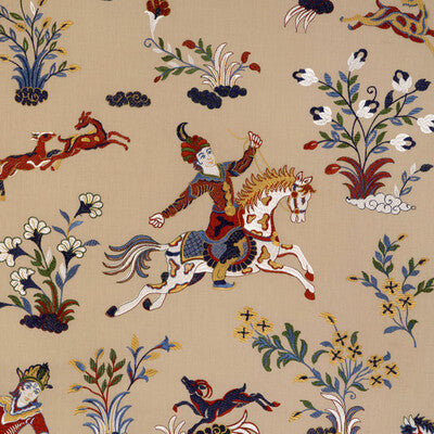 BRUNSCHWIG & FILS 8023120.1624.0 NAYAN EMB BEIGE/MULTI Fabric - Eade's Wallpaper