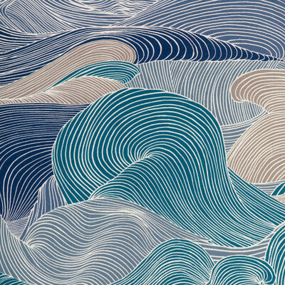 BRUNSCHWIG & FILS 8023136.355.0 TOURBILLON PRINT LAPIS Fabric - Eade's Wallpaper