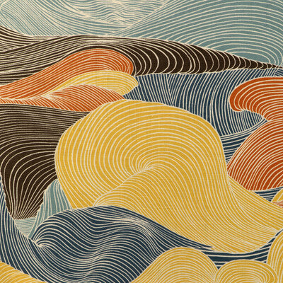 BRUNSCHWIG & FILS 8023136.512.0 TOURBILLON PRINT TOPAZ Fabric - Eade's Wallpaper