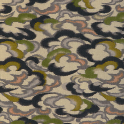 BRUNSCHWIG & FILS 8023138.34.0 STRATUS PRINT PERIDOT/GOLD Fabric - Eade's Wallpaper