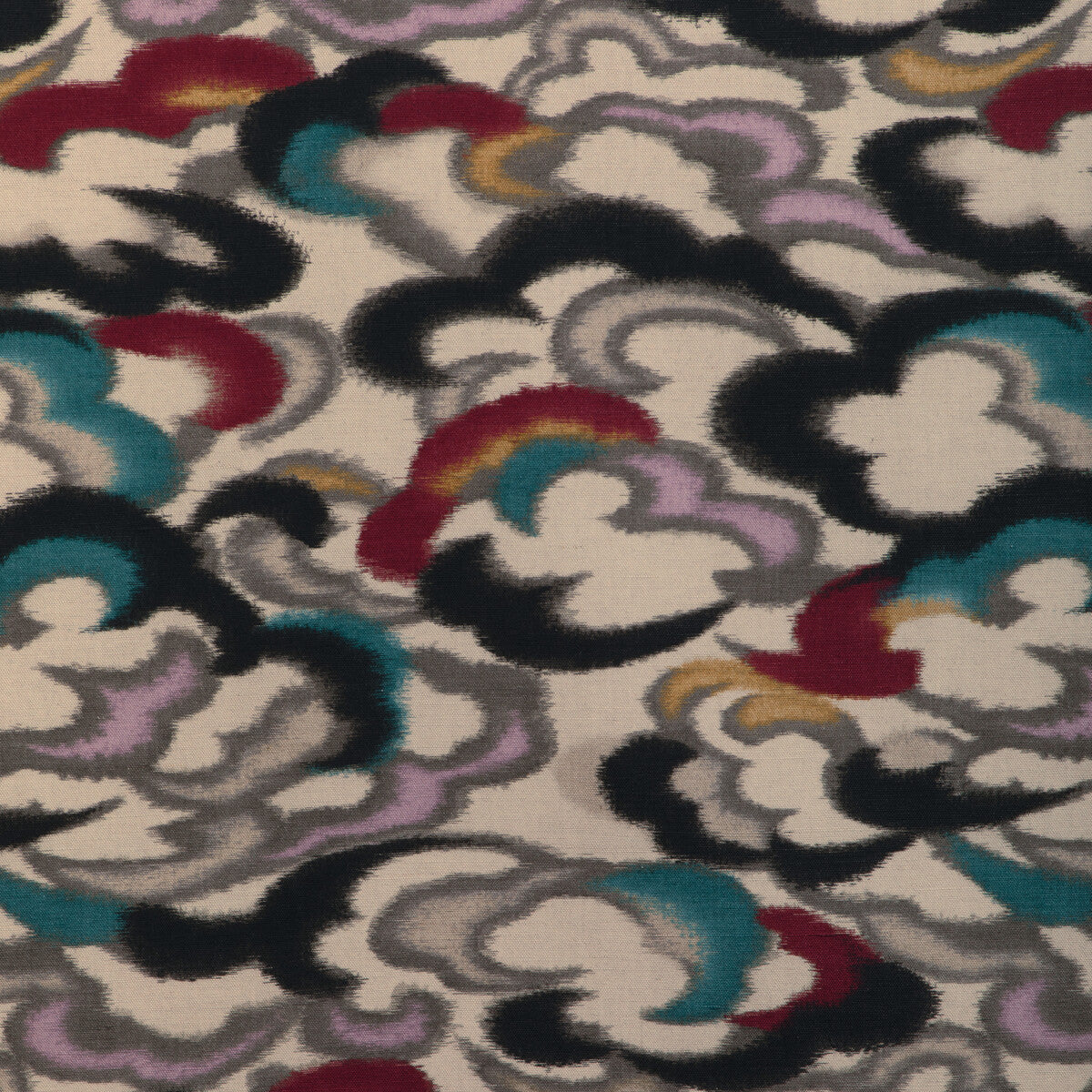 BRUNSCHWIG & FILS 8023138.913.0 STRATUS PRINT TEAL/MULTI Fabric - Eade's Wallpaper