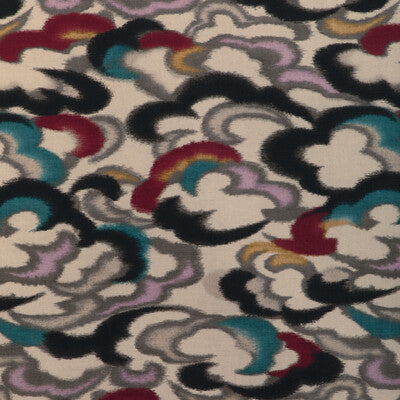 BRUNSCHWIG & FILS 8023138.913.0 STRATUS PRINT TEAL/MULTI Fabric - Eade's Wallpaper