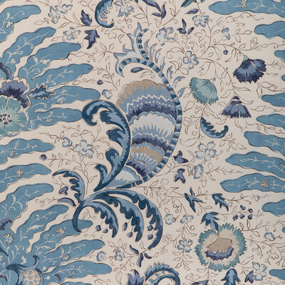 BRUNSCHWIG & FILS 8024105.155.0 RIVIERE PRINT SKY Fabric - Eade's Wallpaper