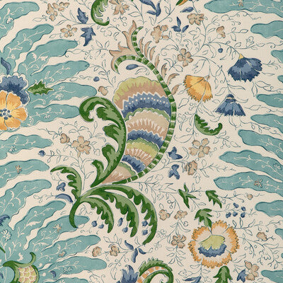 BRUNSCHWIG & FILS 8024105.355.0 RIVIERE PRINT AQUA Fabric - Eade's Wallpaper