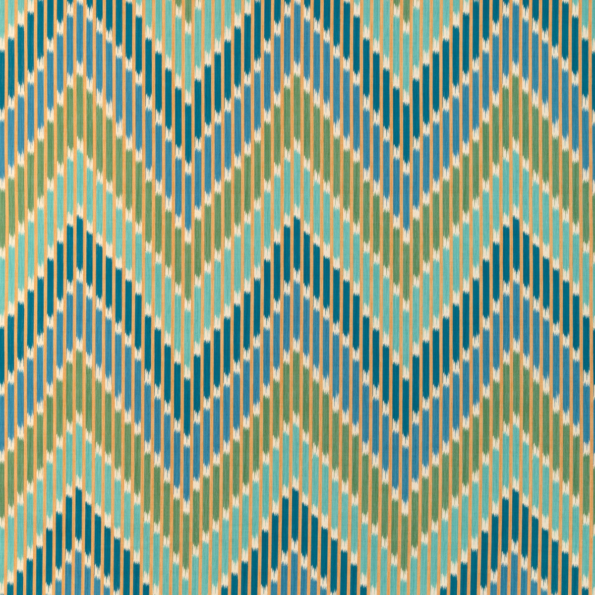 BRUNSCHWIG & FILS 8024107.353.0 CASCADE PRINT TEAL/GREEN Fabric - Eade's Wallpaper
