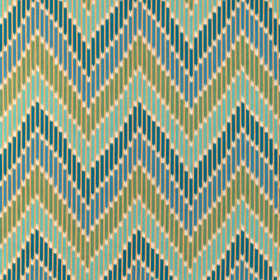 BRUNSCHWIG & FILS 8024107.353.0 CASCADE PRINT TEAL/GREEN Fabric - Eade's Wallpaper