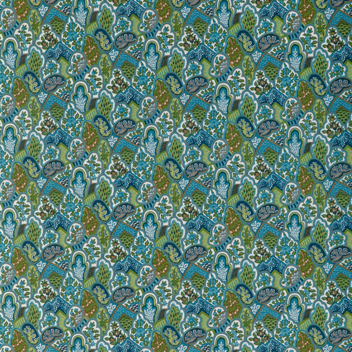 BRUNSCHWIG & FILS 8024108.353.0 VILLANDRY PRINT AQUA Fabric - Eade's Wallpaper