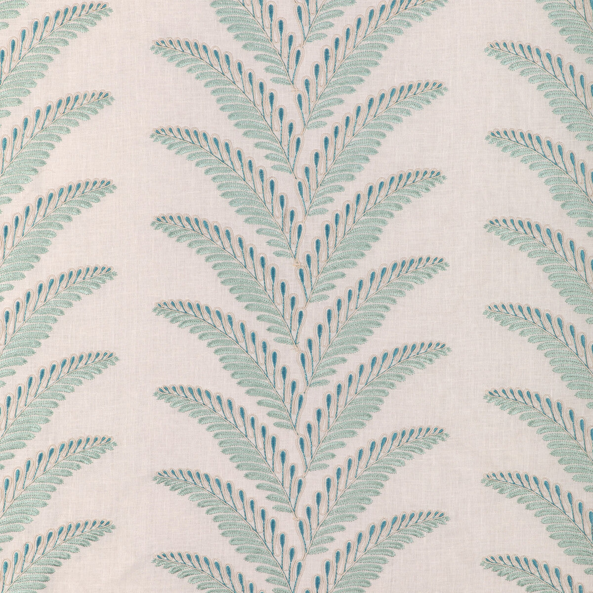 BRUNSCHWIG & FILS 8024109.13.0 FOUGERE EMB AQUA Fabric - Eade's Wallpaper