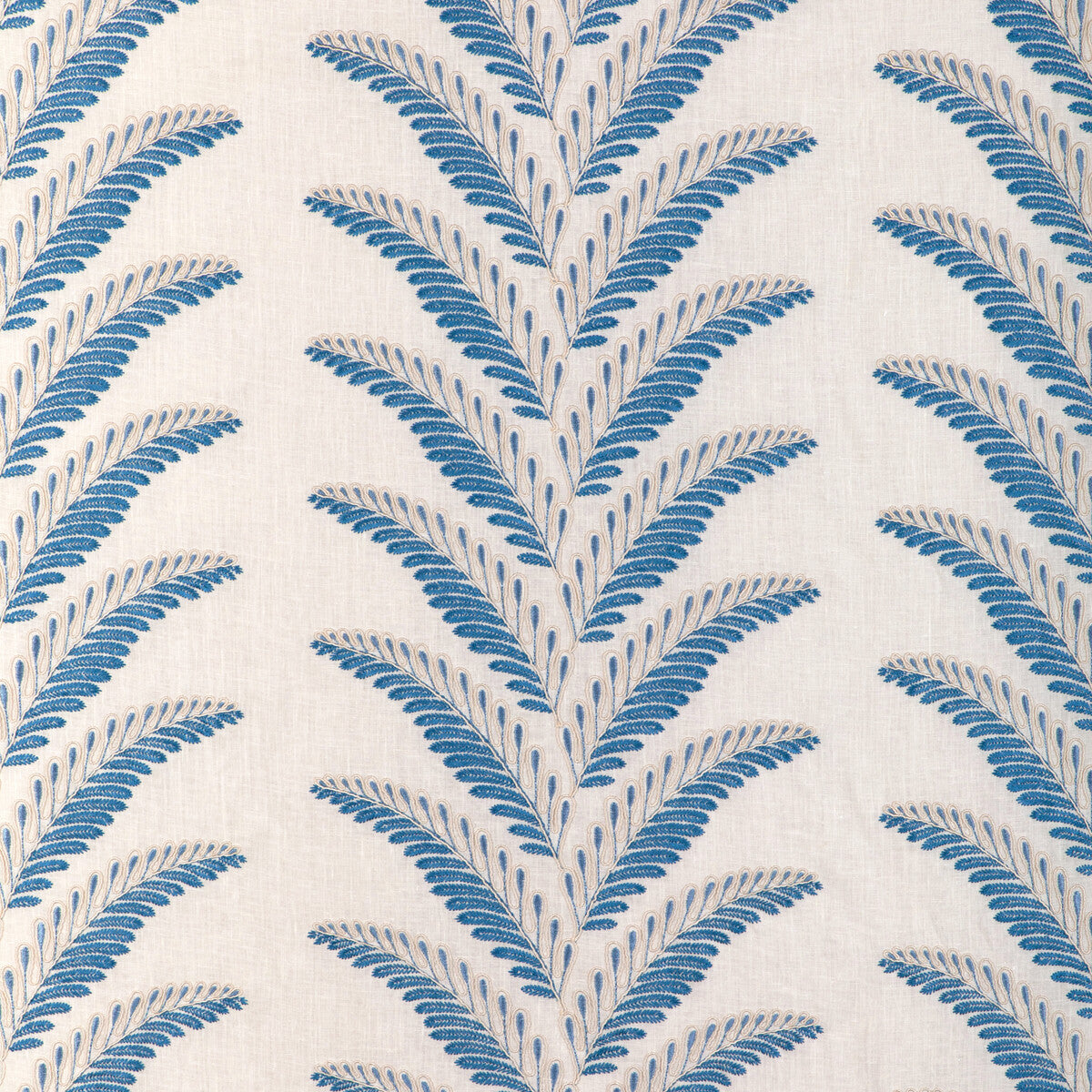 BRUNSCHWIG & FILS 8024109.51.0 FOUGERE EMB BLUE Fabric - Eade's Wallpaper