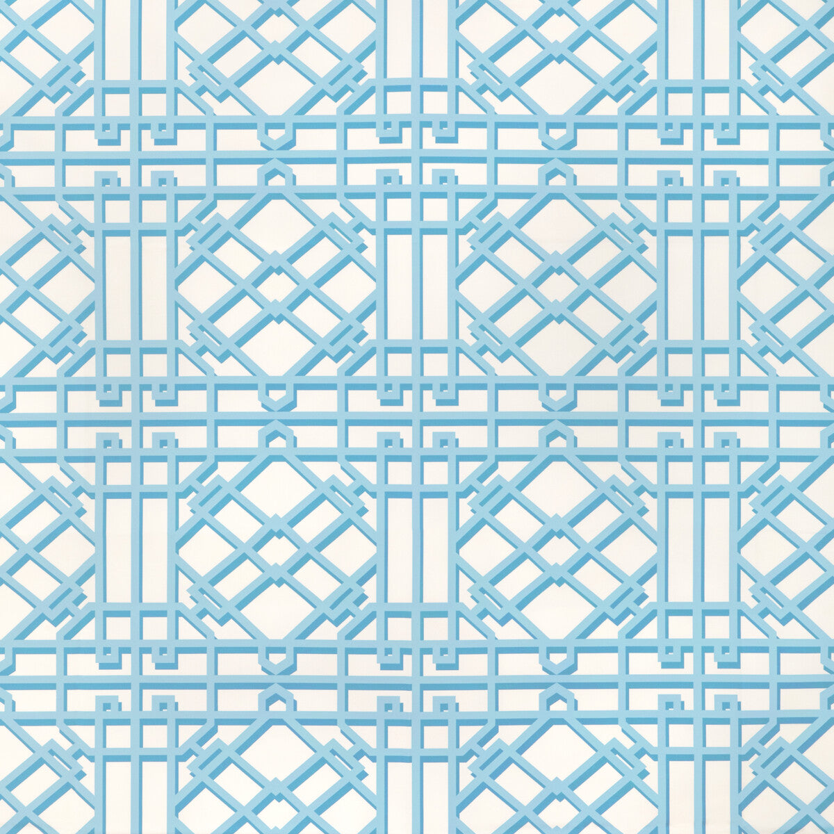 BRUNSCHWIG & FILS 8024122.113.0 PAVILION TRELLIS AQUA Fabric - Eade's Wallpaper