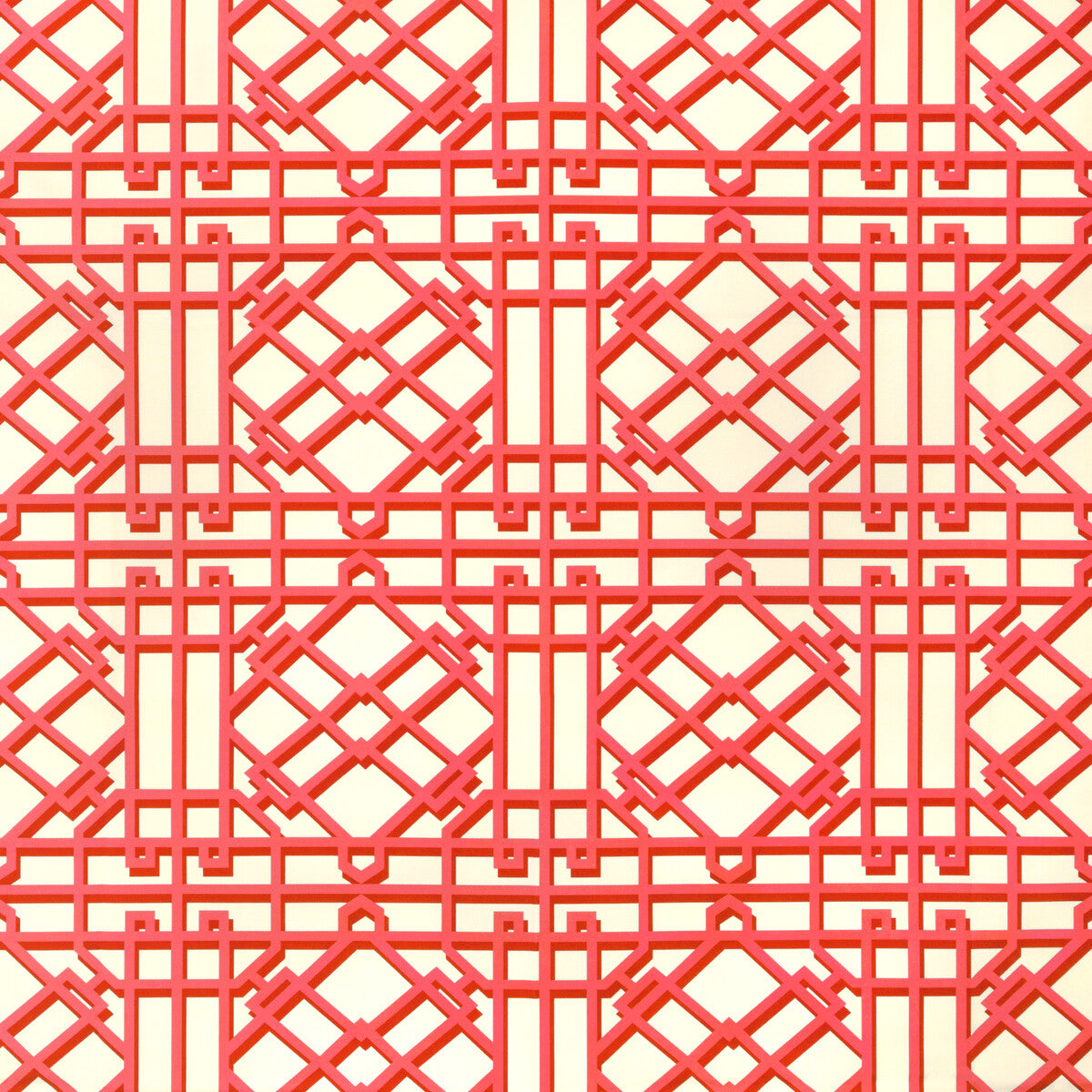 BRUNSCHWIG & FILS 8024122.19.0 PAVILION TRELLIS RED Fabric - Eade's Wallpaper