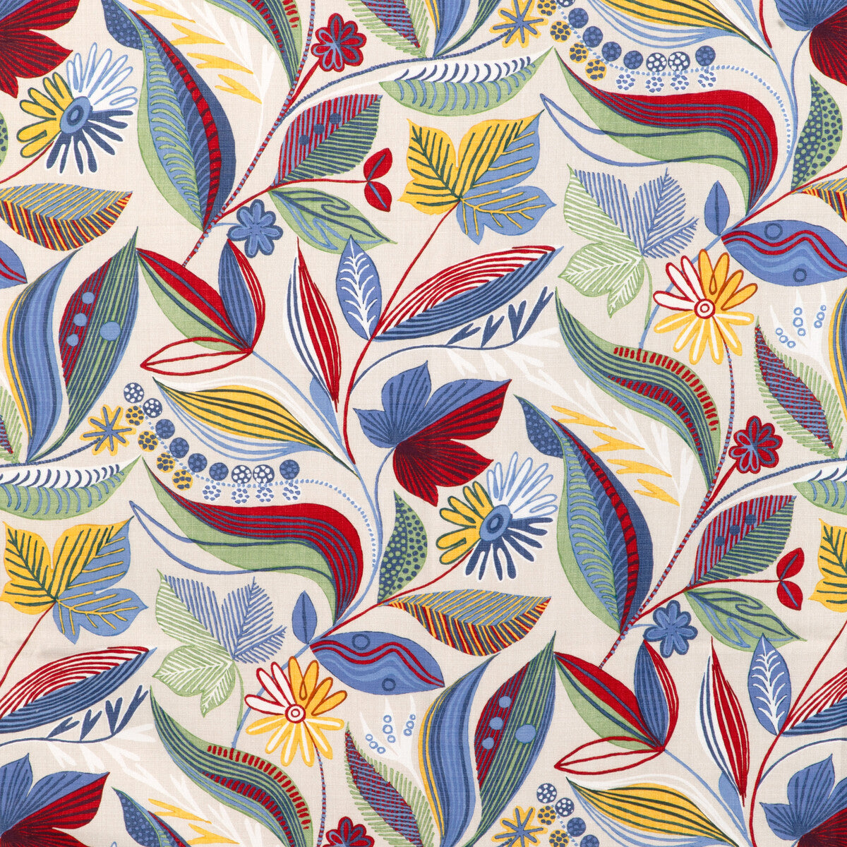 BRUNSCHWIG & FILS 8024126.195.0 CARLSTEN PRINT PRIMARY Fabric - Eade's Wallpaper