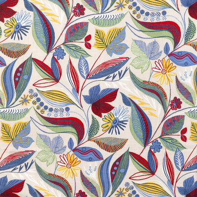 BRUNSCHWIG & FILS 8024126.195.0 CARLSTEN PRINT PRIMARY Fabric - Eade's Wallpaper