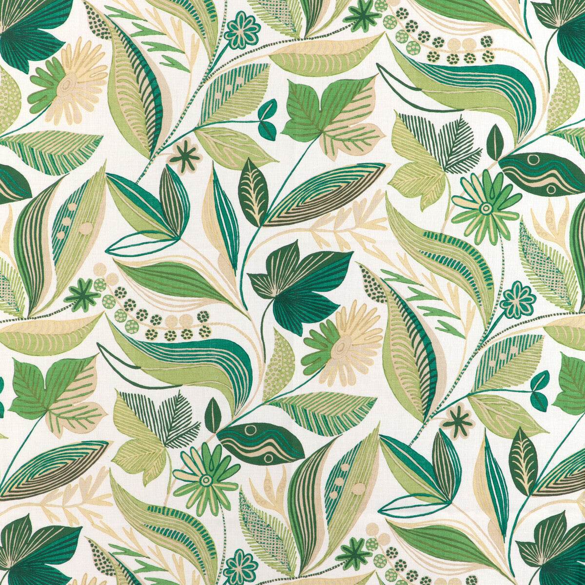 BRUNSCHWIG & FILS 8024126.33.0 CARLSTEN PRINT LEAF Fabric - Eade's Wallpaper